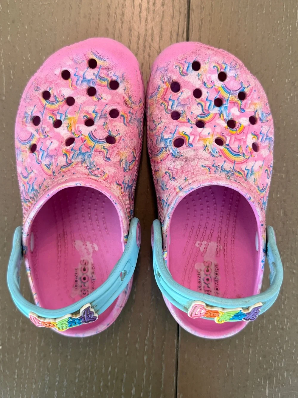 Crocs Toddler Girls’ Classic Unicorn Lisa Frank Waterproof Clogs • Size C11
